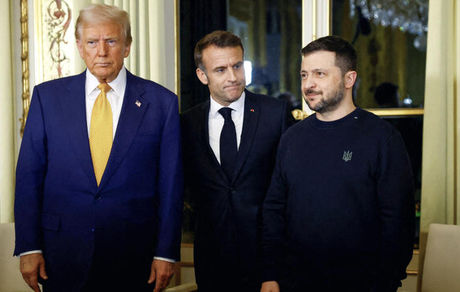 دیدار ترامپ، مکرون و زلنسکی در پاریس