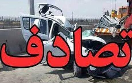 ۹ کشته و زخمی در تصادف شاخ به شاخ موتورسیکلت و پراید