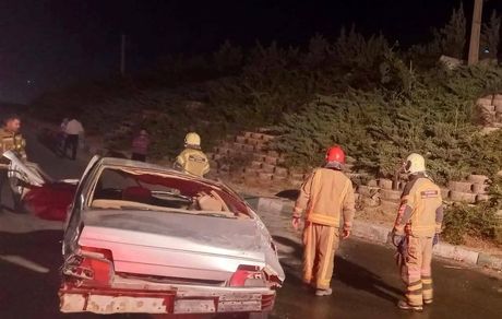 تصادف دو خودرو در بزرگراه شهید بابایی تهران با ۶ مصدوم