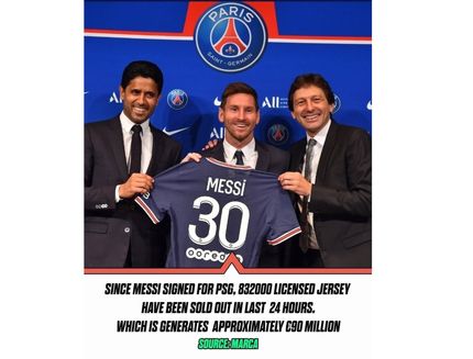 رکوردزنی فروش پیراهن مسی در پاری‌سن‌ژرمن