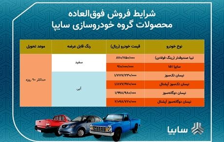 فروش فوق‌العاده سایپا آغاز شد