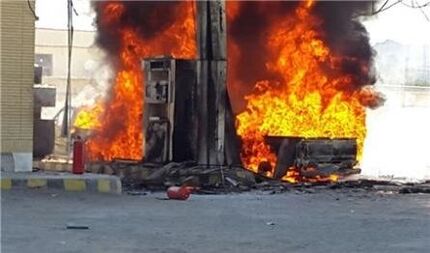انفجار یک پمپ بنزین در جهرم با هفت مصدوم
