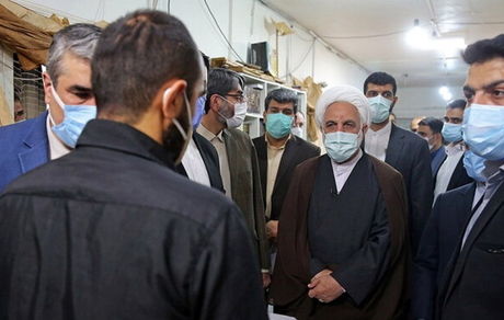 بازدید ۳ ساعته رئیس قوه قضاییه از ندامتگاه دماوند/ پیگیری اژه‌ای از روند واکسیناسیون زندانیان