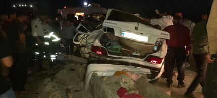 تصادف شدید پژو پارس و سمند، ۹ مصدوم داشت