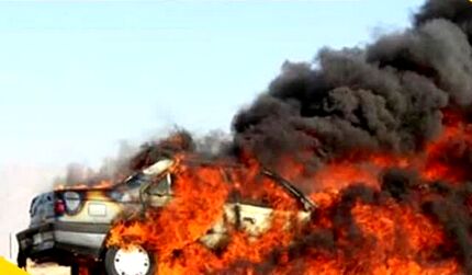 دستگیری عاملان آتش زدن عمدی یک خودرو شاسی‌بلند در گرمسار