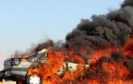 دستگیری عاملان آتش زدن عمدی یک خودرو شاسی‌بلند در گرمسار
