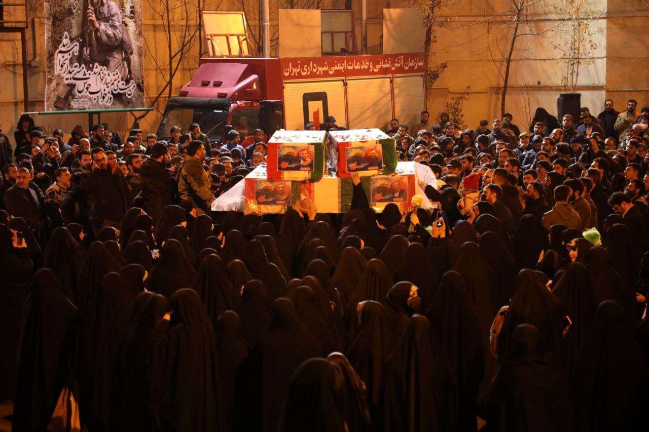 وداع با پیکرهای مطهر ۵ شهید حمله تروریستی اسرائیل