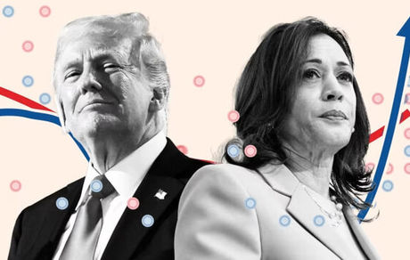 ترامپ همچنان بالاتر از هریس