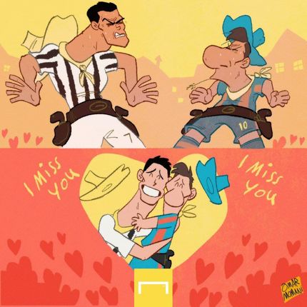 کارتون| دلتنگی مسی و رونالدو 