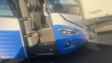 تصادف اتوبوس باشگاه رئال مادرید بعد از بازی با لیورپول + ویدئو