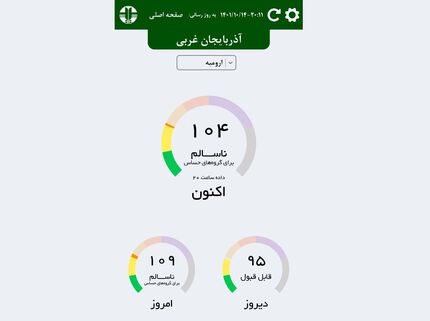 آلودگی هوا به ارومیه رسید