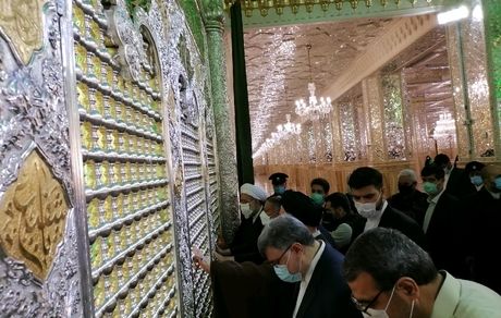 پنجره جدید زیارت در رواق مبارکه دارالحجه حرم مطهر رضوی رونمایی شد