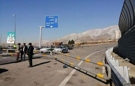 انسداد موقت جاده چالوس و آزادراه تهران - شمال