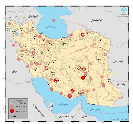 ۵۲۹ زلزله در کشور فقط در اردیبهشت‌ماه