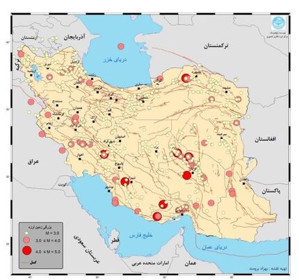 ۵۲۹ زلزله در کشور فقط در اردیبهشت‌ماه
