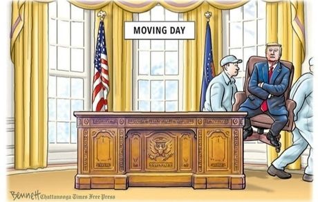 کارتون| ترامپ حاضر به رفتن نیست