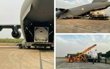 بحران کرونا در هندوستان: ورود چهار کانتینر اکسیژن از سنگاپور به هند