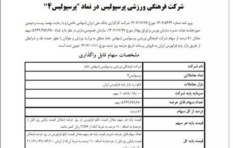 جزئیات جدید از فروش ۵۱ درصد سهام باشگاه پرسپولیس