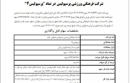 جزئیات جدید از فروش ۵۱ درصد سهام باشگاه پرسپولیس