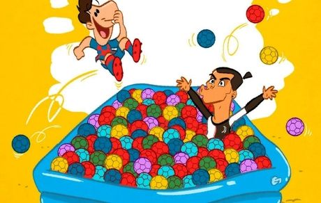 کارتون|  رونالدو در لباس جدید به رقیب دیرینه رسید 