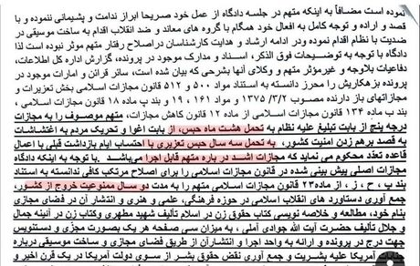 شروین حاجی‌پور از صدور حکم خود خبر داد