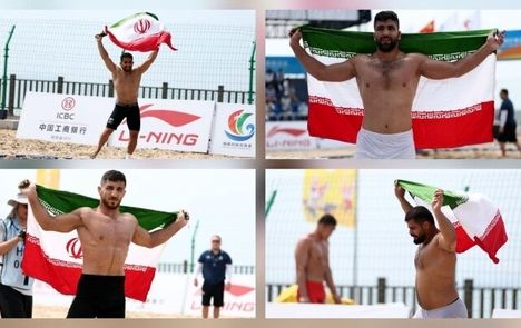 هر ۴ کشتی گیر ایران در بازی‌های ساحلی آسیا، طلا گرفتند