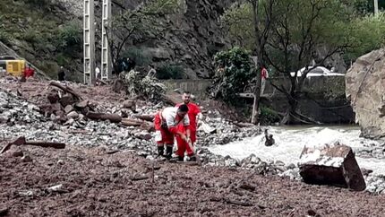 سیلاب در جاده چالوس