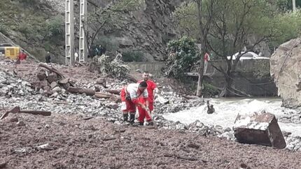 سیلاب در جاده چالوس