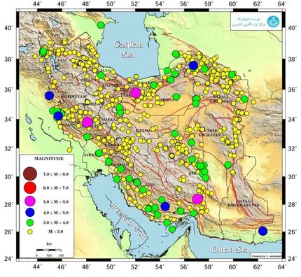 ۴ استانی که بیشترین زمین لرزه‌های بزرگتر از ۵ را تجربه کردند
