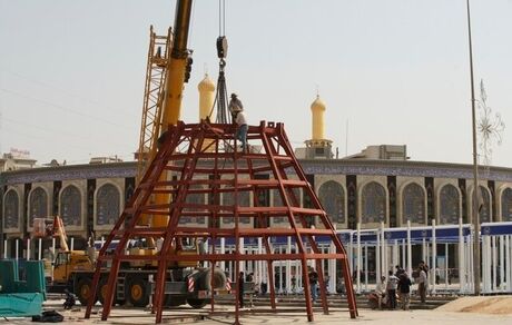 آماده‌سازی جوار حرم امام حسین (ع) برای اربعین