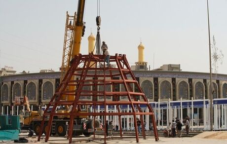 آماده‌سازی جوار حرم امام حسین (ع) برای اربعین