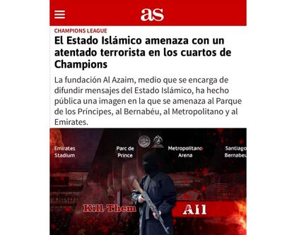 تهدید داعش علیه لیگ قهرمانان اروپا