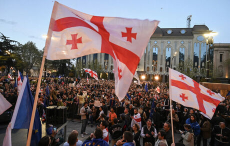 تظاهرات و شورش در گرجستان / حمله معترضان به اقامتگاه رئیس‌جمهور گرجستان
