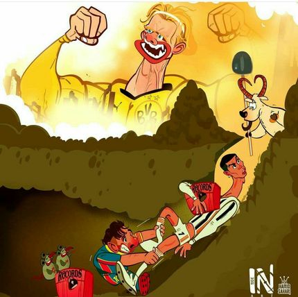 کارتون| هیولای نروژی به جان مسی و رونالدو افتاد 