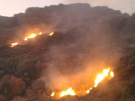 کوه‌های جوادیه شیراز آتش گرفت