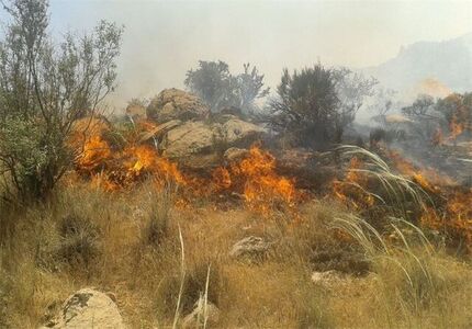 مهار آتش سوزی مراتع استان چهارمحال و بختیاری بعد از شش ساعت
