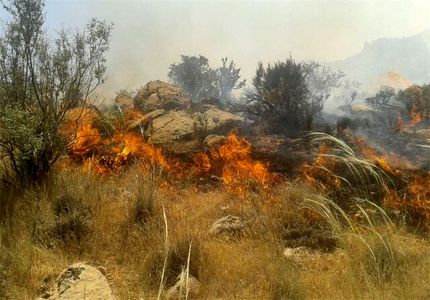 مهار آتش سوزی مراتع استان چهارمحال و بختیاری بعد از شش ساعت