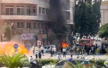 انفجار در نزدیکی هتل محل اقامت امانوئل مکرون در پایتخت سوریه