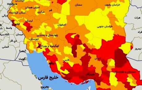 وضعیت قرمز در ۶۳ شهر / قرمز شدن «تهران» قطعی است