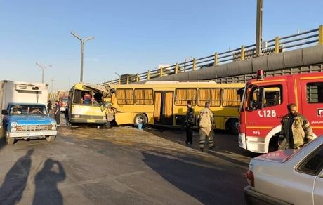 ۲۶ مصدوم در تصادف دو اتوبوس در جاده مخصوص کرج