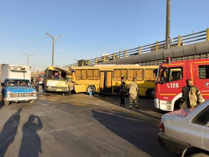۲۶ مصدوم در تصادف دو اتوبوس در جاده مخصوص کرج