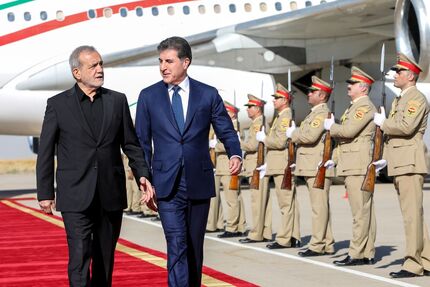 پزشکیان به عنوان اولین رییس جمهور ایران وارد اقلیم کردستان شد