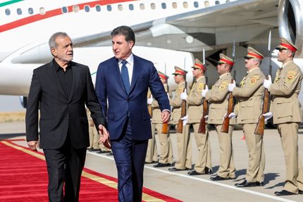 پزشکیان به عنوان اولین رییس جمهور ایران وارد اقلیم کردستان شد