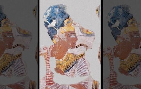 جزئیات نقاشی‌های روی دیوارهای یک گورستان مصر باستان