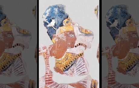 جزئیات نقاشی‌های روی دیوارهای یک گورستان مصر باستان