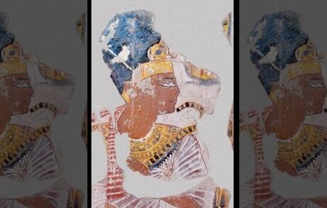 جزئیات نقاشی‌های روی دیوارهای یک گورستان مصر باستان