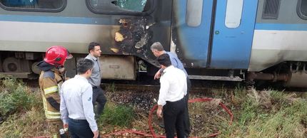 مهار آتش سوزی قطار هشتگرد تهران