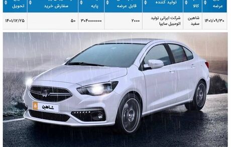 چهارشنبه، ۲۰۰۰ دستگاه شاهین در بورس کالا عرضه می‌شود