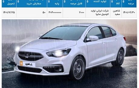 چهارشنبه، ۲۰۰۰ دستگاه شاهین در بورس کالا عرضه می‌شود