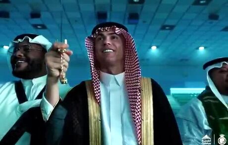 رونالدو و ستارگان النصر با لباس عربی در کلیپ جشن روز عربستان